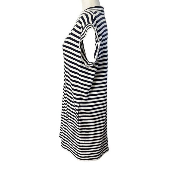 ATM Black & White Striped XSmall V-Neck Short-Sleeve T-Shirt Cotton Dress - Picture 5 of 8
